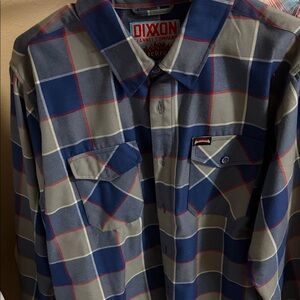 DIXXON Navy and Gray Checkered Men's Shirt